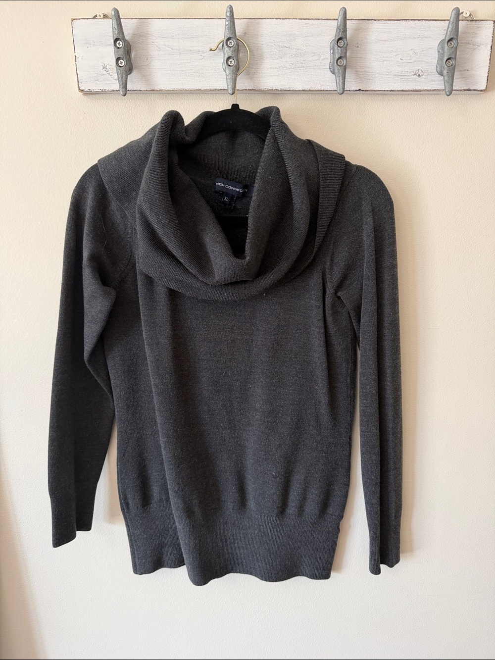 French Connection Charcoal Cowl Neck Sweater